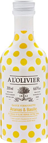 A l'Olivier - Erfrischende Vinaigrettes (Salatsauce) mit Ananas & Basilikum im Glasflakon 200 ml von A L'Olivier
