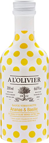 A l'Olivier - Erfrischende Vinaigrettes (Salatsauce) mit Ananas & Basilikum im Glasflakon 200 ml von A l'Olivier
