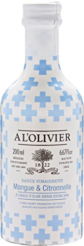 A l'Olivier - Fruchtige Vinaigrettes (Salatsauce) mit Mango & Limone im Glasflakon 200 ml von A L'Olivier