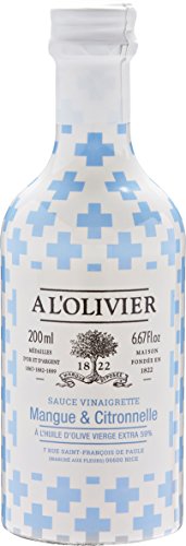 A l'Olivier - Fruchtige Vinaigrettes (Salatsauce) mit Mango & Limone im Glasflakon 200 ml von A l'Olivier