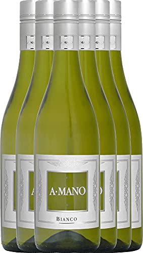 VINELLO 6er Weinpaket Weißwein – Bianco Puglia 2020 - A Mano mit einem VINELLO.weinausgießer | 6 x 0,75 Liter von A Mano