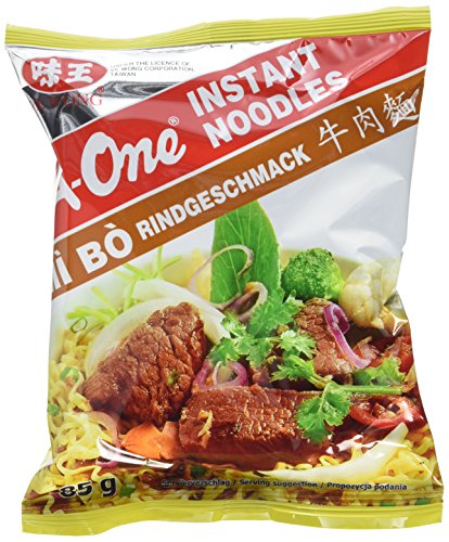 A-ONE Instantnudeln, Rind, 30er Pack (30 x 85 g Packung) von A-ONE