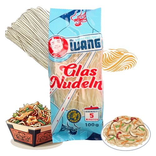 Mr. WANG Glasnudeln Asia 18 x 100g - Von Natur aus glutenfrei - Schnelle Zubereitung - Fadennudeln Ideal geeignet für Salate, Suppen, Pfannengerichte Mr. WANG Glasnudeln Asia 18 x 100g - Von Natur aus glutenfrei - Schnelle Zubereitung - Fadennudeln Ideal geeignet für Salate, Suppen, Pfannengerichte von A-ONE