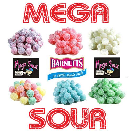 Barnetts Mega Sour Sweets Variety Pack - 6 x 100g Bags - Super Sour Hard Sweets… Barnetts Mega Sour Sweets Variety Pack - 6 x 100g Bags - Super Sour Hard Sweets… von CUSTIC