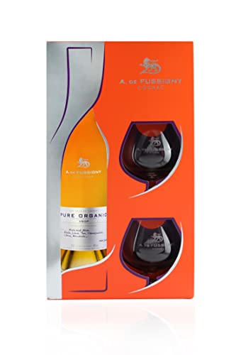 Cognac Fussigny PURE ORGANIC VSOP Packung mit 2 Gläsern DE-ÖKO-007 EU-Landwirtschaft von A de Fussigny