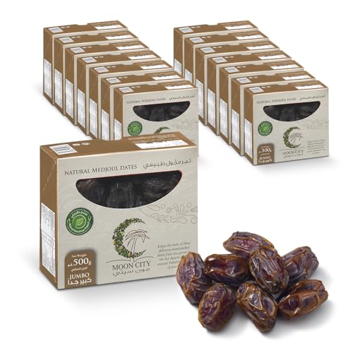 Alucra Medjool Datteln Jumbo 15 x 500g Vorteilspaket - Extragroße Trockenfrüchte aus Palästina - Natürliche Süße ohne Zucker - Protein Snack mit weichem Fruchtfleisch - Für Smoothies & gesunde Rezepte von A’lucra