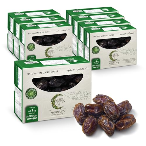 Alucra Medjool Datteln Medium Vorteilspaket 8 x 1 kg - Trockenfrüchte aus Palästina - Protein Snack und natürliche Süße - Für Smoothies, Desserts, Energieriegel, Backen und kreative Rezepte (8 kg) von A’lucra