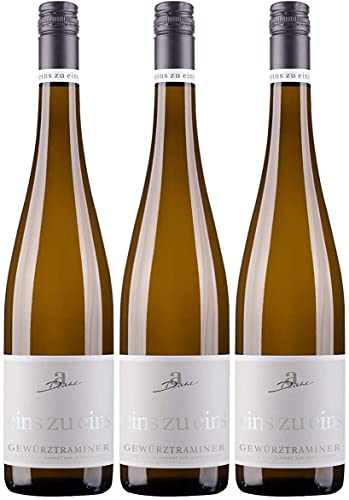 A. Diehl Gewürztraminer eins zu eins Kabinett Weißwein veganer Wein lieblich I Versanel Paket (3 x 0,75l) von A. Diehl