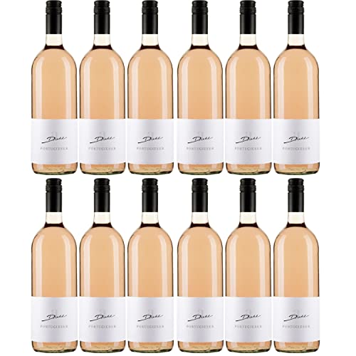 A. Diehl Portugieser Weißherbst Süß Pfalz Dt. Qualitätswein Literflasche I FeinWert Paket (12 x 1,0l) von A. Diehl