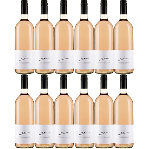 A. Diehl Portugieser Weißherbst trocken Pfalz Dt. Qualitätswein Literflasche I FeinWert Paket (12 x 1,0l) von A. Diehl