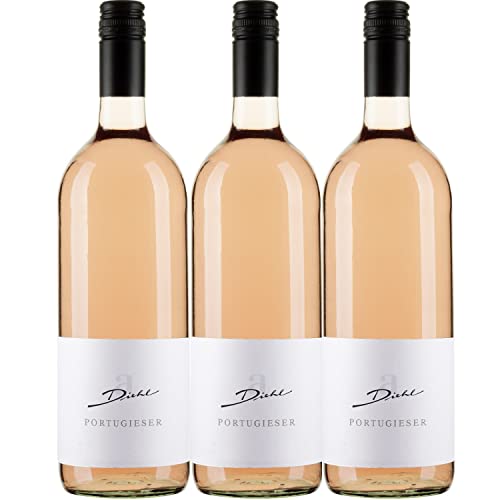 A. Diehl Portugieser Weißherbst trocken Pfalz Dt. Qualitätswein Literflasche I FeinWert Paket (3 x 1,0l) von A. Diehl