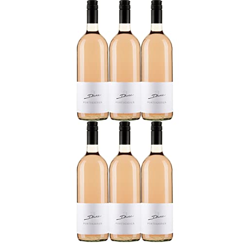 A. Diehl Portugieser Weißherbst trocken Pfalz Dt. Qualitätswein Literflasche I FeinWert Paket (6 x 1,0l) von A. Diehl