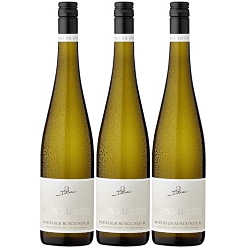 A. Diehl Weißer Burgunder eins zu eins Kabinett Weißwein Wein trocken I Versanel Paket (3 x 0,75l) von A. Diehl