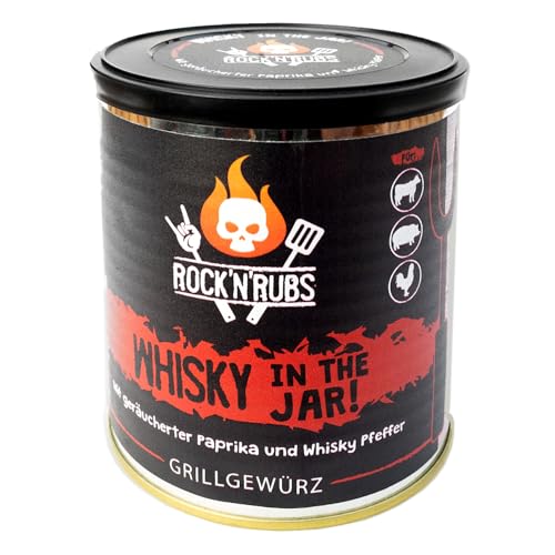 ROCK'N'RUBS Grillgewürz Whisky in the Jar- BBQ Rub zum Grillen mit Paprika und Whisky Pfeffer - 140 g Dose von ROCK`N RUBS