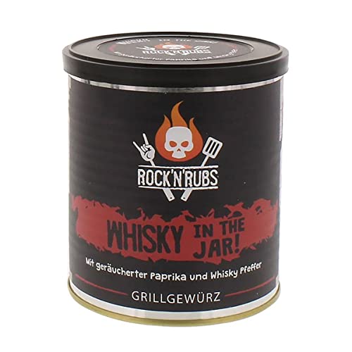 ROCK'N'RUBS Grillgewürz Whisky in the Jar- BBQ Rub zum Grillen mit Paprika und Whisky Pfeffer - 140 g Dose von ROCK`N RUBS