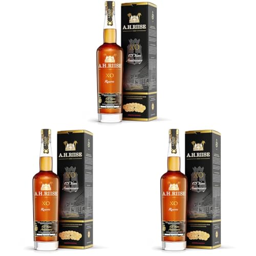 A.H. Riise 175 Years Anniversary | Premium Spirituose auf Rumbasis |Karibik| Lieblich, Fruchtig | 700 ml | 42% Vol. (Packung mit 3) von A.H. Riise