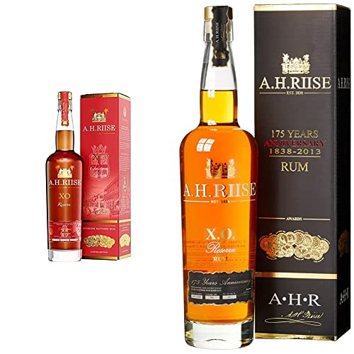 A.H. Riise Christmas Rum (1 x 0.7 l) & X.O. Reserve 175 Years Anniversary Rum Limited Edition mit Geschenkverpackung (1 x 0.7 l) von A.H. Riise