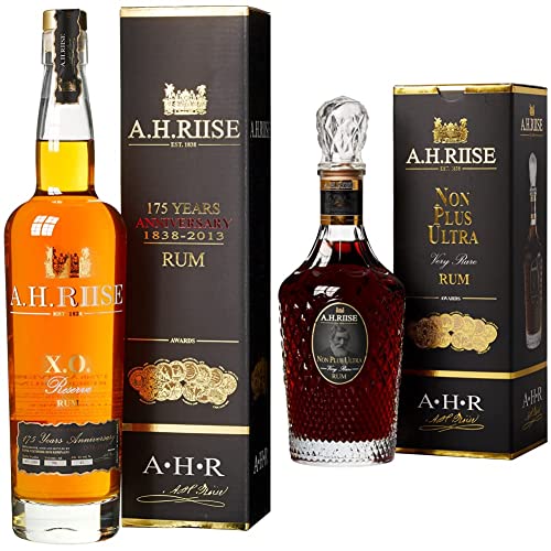A.H. Riise X.O. Reserve 175 Years Anniversary Rum Limited Edition mit Geschenkverpackung (1 x 0.7 l) & Non Plus Ultra Rum (1 x 0.7 l) von A.H. Riise