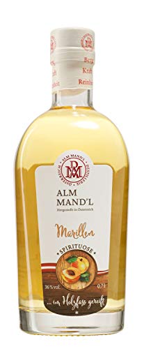 Alm Mandl Marillen Spirituose im Holzfass gereift 36% 0,7l von A.M.