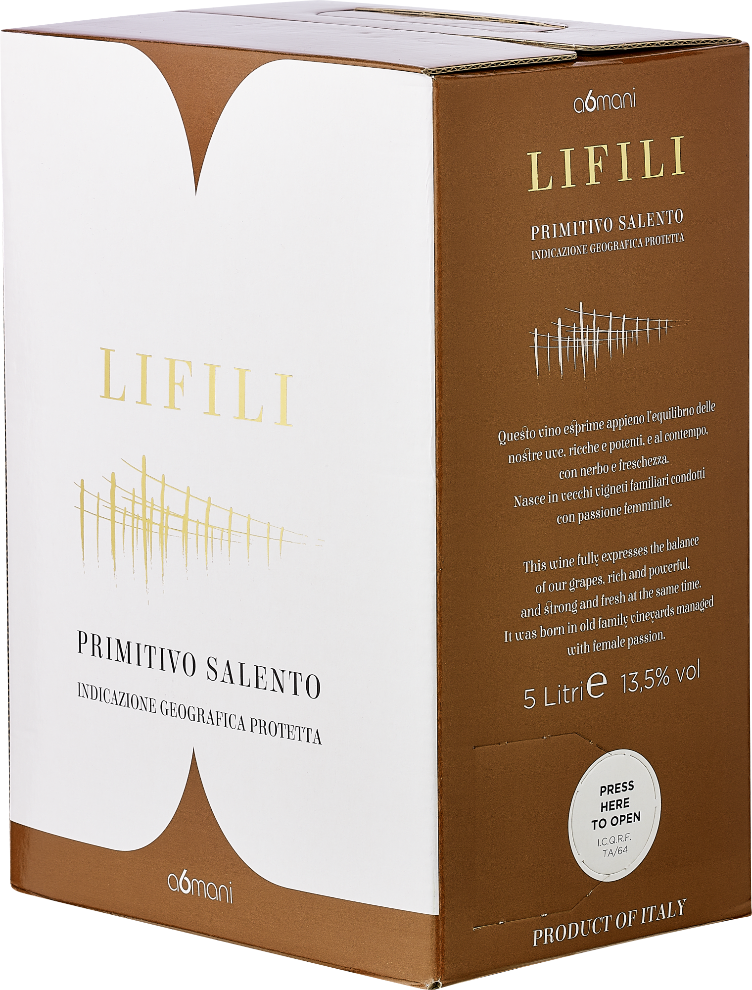 a6mani LIFILI Primitivo Salento - 5l-Bag-in-Box a6mani LIFILI Primitivo Salento - 5l-Bag-in-Box