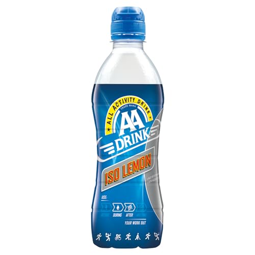 AA Drink Iso Lemon 12x50cl - Erfrischendes isotonisches Zitronen-Sportgetränk für aktive Athleten, mit Elektrolyten für optimale Leistung, 12 Einwegflaschen à 500 ml von AA DRINK ALL ACTIVITY DRINK