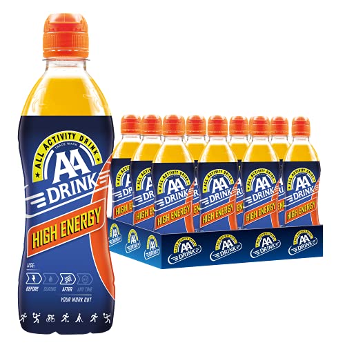 AA Drink High Energy 12x50cl - Kraftvolles Hypertonisches Sportgetränk für intensive Workouts, mit speziellem Formel für schnelle Regeneration, 12 Einwegflaschen à 500 ml von AA Drink