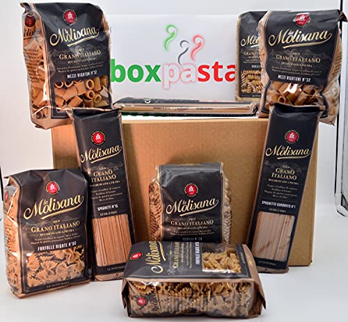 BOXPASTA BOX 9 PACKS OF 500gr "Milano" - Sortiment von Vollkornnudeln LA Molisana 4,5 kg HERGESTELLT IN ITALY von AAVV