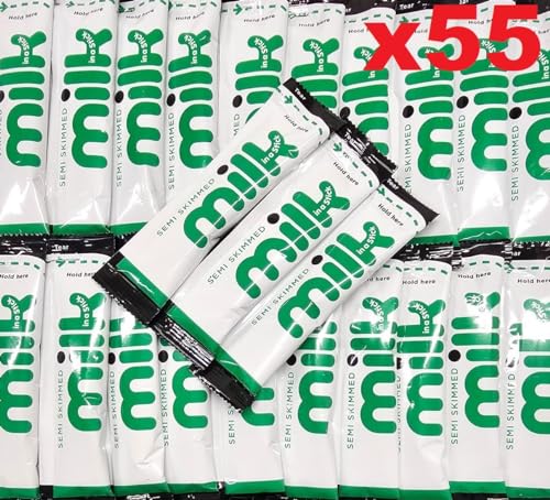55 x halbentrahmte UHT-Milchstäbchen, 10 ml, einzeln verpackt, Portionsbeutel, Lakeland 55 x halbentrahmte UHT-Milchstäbchen, 10 ml, einzeln verpackt, Portionsbeutel, Lakeland von AB.GROCERIES