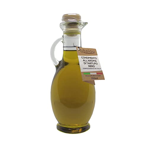 aBeiou Schwarzes Trüffelöl 250ml extra Gourmet-Produkt 100% Italienisch extra natives Olivenöl mit schwarzem Trüffel aromatisiert Premium-Qualität spezielle Flasche handwerkliche Öl vegan vegetarisch von ABEIOU