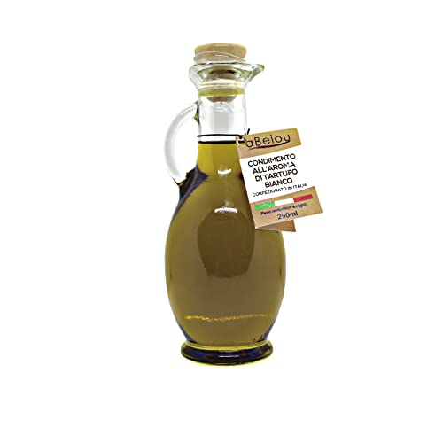 aBeiou Weißes Trüffelöl 250ml extra Gourmet-Produkt 100% Italienisch extra natives Olivenöl mit weißem Trüffel aromatisiert Premium-Qualität spezielle Flasche handwerkliche Öl vegan vegetarisch von ABEIOU