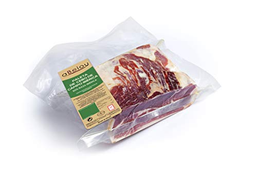 aBeiou. 1 kg iberische Feldköderschulter. Ohne Knochen. Vakuum. Iberischer Schinken. Reifezeit +28 Monate in Guijuelo (Spanien). Hycer Garantiezertifikat. Iberico cebo campo. Patanegra. von ABEIOU