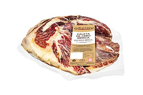 aBeiou. Iberische Köderschulter. Ohne Knochen. Vakuum. Iberischer Schinken. Reifezeit +28 Monate in Guijuelo Spanien. Hycer Garantiezertifikat. Gewicht 2-2,5 kg. Jamon iberico. Patanegra von ABEIOU