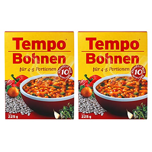 2er Pack Tempo Bohnen 2 x 225 g für 4 - 5 Portionen 10 Minuten Kochzeit weiße Bohnen Bohnengericht von ACO GmbH & Co.KG