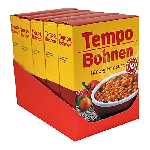 5er Pack Tempo Bohnen 5 x 225 g für 4 - 5 Portionen 10 Minuten Kochzeit weiße Bohnen Bohnengericht von ACO GmbH & Co.KG