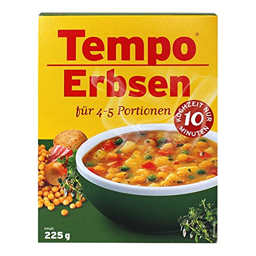 Tempo Erbsen 225 g für 4 - 5 Portionen 10 Minuten Kochzeit gelbe Erbsen getrocknete Erbsengericht von ACO GmbH & Co.KG