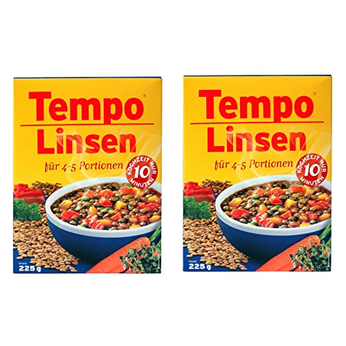 2er Pack Tempo Linsen (2 x 225 g) für 4 - 5 Portionen, schnell und einfach zuzubereiten von ACO GmbH & Co.KG