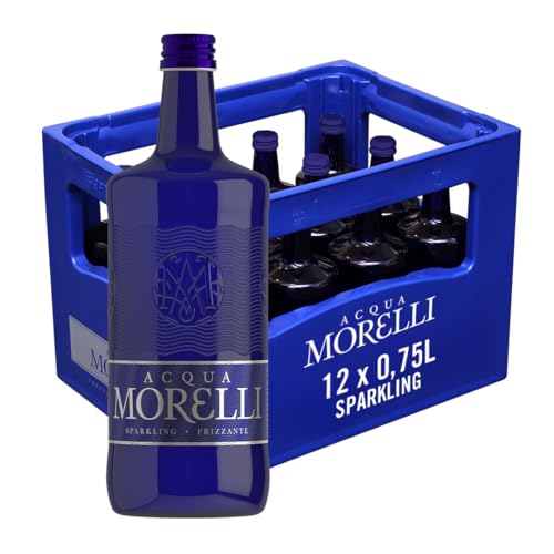 ACQUA MORELLI Sparkling Frizzante – 12 x 0,75L Glasflaschen – Premium Mineralwasser mit feiner Kohlensäure – Italienisches Quellwasser aus den Alpi Marittime für puren Genuss & feine Speisen von ACQUA MORELLI