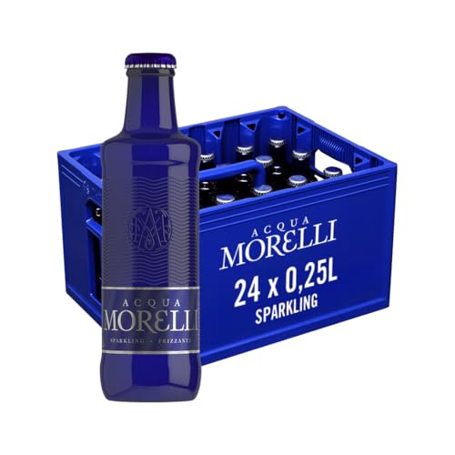 ACQUA MORELLI Sparkling Frizzante – 24 x 0,25L Glasflaschen – Premium Mineralwasser mit feiner Kohlensäure – Italienisches Quellwasser aus den Alpi Marittime für puren Genuss & feine Speisen von ACQUA MORELLI