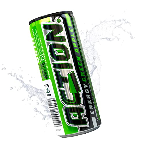 ACTION Energy Drink Green Apple 24 Dosen x 250ml EINWEG Grüner Apfel Geschmack 32mg/100ml Koffein - Energiekick mit erhöhtem Koffeingehalt inkl. Pfand ACTION Energy Drink Green Apple 24 Dosen x 250ml EINWEG Grüner Apfel Geschmack 32mg/100ml Koffein - Energiekick mit erhöhtem Koffeingehalt inkl. Pfand von ACT!ON