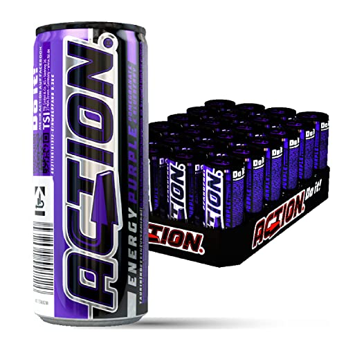 ACTION Purple - Energy Drink mit Granatapfel Heidelbeere Geschmack - 24er Palette Dosen Getränke - EINWEG (24 x 500 ml)… von ACT!ON