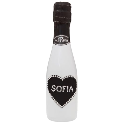 personalisierte Sekt Flasche 0,2 l verziert mit Strass Steine - das perfekte Geburtstagsgeschenk Motiv: SOFIA von ACURUNA