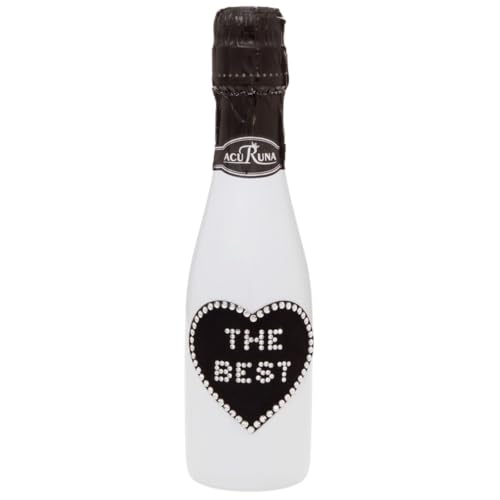 Sekt Flasche 0,2 l verziert mit Strass Steine - das perfekte Liebe-Geburtstag-Valentinstaggeschenk Motiv:THE BEST von ACURUNA