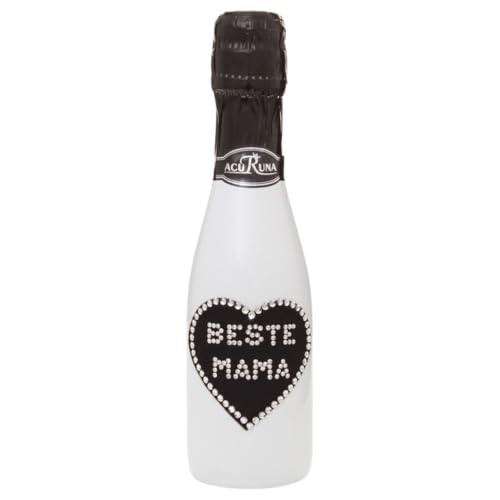 Sekt Flasche 0,2 l verziert mit Strass Steine das perfekte Geburtstagsgeschenk Muttertag Weihnachten Motiv: BESTE MAMA von ACURUNA