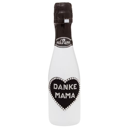 Sekt Flasche 0,2 l verziert mit Strass Steine das perfekte Geburtstagsgeschenk Muttertag Weihnachten Motiv: DANKE MAMA von ACURUNA