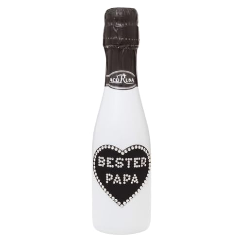 Sekt Flasche 0,2 l verziert mit Strass Steine das perfekte Geburtstagsgeschenk Vatertag Weihnachten Motiv: BESTER PAPA von ACURUNA