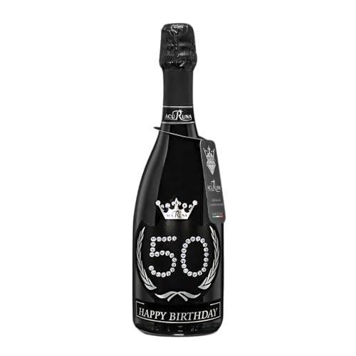 personalisierte Vino Spumante Flasche 0,75 l verziert mit Strass Steine - das perfekte Geburtstagsgeschenk Motiv: 50 von ACURUNA