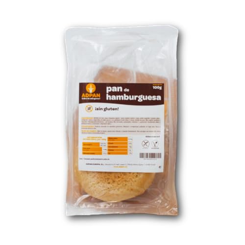 ADPAN Glutenfreies und allergenfreies Hamburgerbrötchen. Zart geröstetes laktosefreies Brötchen. Veganes Burgerbrötchen ohne Samen. Packung mit 3 Stück. von ADPAN