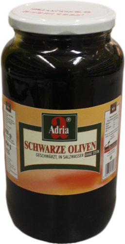 Adria Schwarze Oliven ohne Stein (935ml Glas) von ADRIA