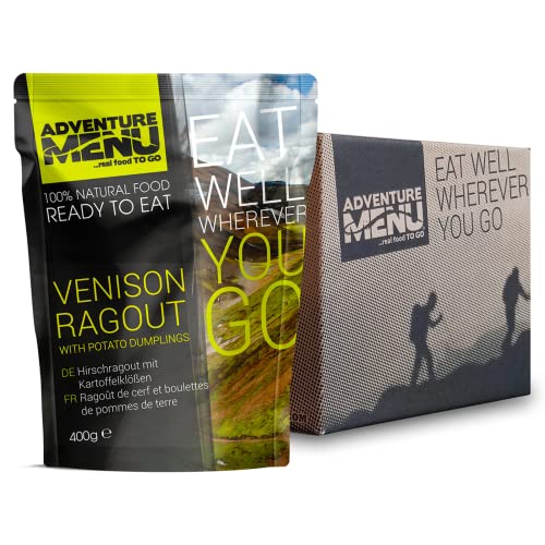 Adventure Menu - Hirschragout mit Knödeln | 400 g | Gourment Mahlzeit für unterwegs & daheim von ADVENTURE MENU...real food TO GO
