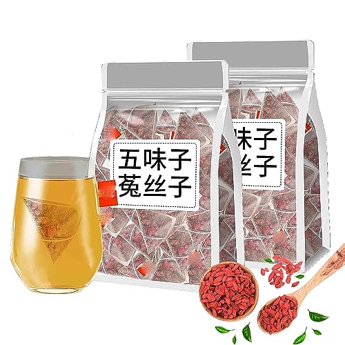 Men's Essentials Five Flavors Goji Berry Tea,Five-Flavor Goji Berries,Schisandra Dodder Tea,Five Flavors Wolfberry Tea,Health Liver Care Tea,Essentials Pure Chinese Herbal Tea for Men (2Box) von AFGQIANG